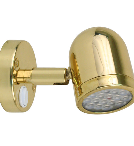 Scandvik LED Brass Reading Light - 10-30V [19052P]