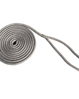 New England Rope 1/2" x 15 Nylon Double Braid Dock Line - Grey [5058-16-00015]