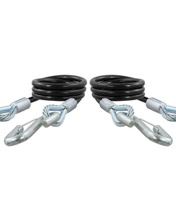 CURT 44" Safety Cables w/2 Snap Hooks - 7,500 lbs. - Vinyl Coated - 2 Pack [80176]