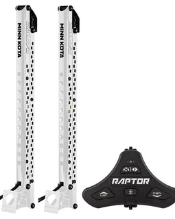 Minn Kota Raptor Bundle Pair - 8' White Shallow Water Anchors w/Active Anchoring  Footswitch Included [1810621/PAIR]