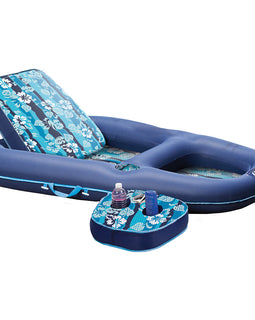 Aqua Leisure Ultimate 2-in-1 Lounge  Caddy - Hibiscus Flip [AQL4046HB]