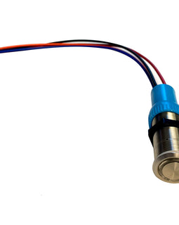 Bluewater 19mm Push Button Switch - Off/On/On Contact - Blue/Green/Red LED - 4' Lead [9057-3113-4]