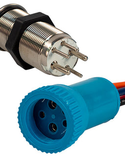 Bluewater 19mm Push Button Switch - Off/(On)/(On) Double Momentary Contact - Blue/Green/Red LED - 4' Lead [9057-2123-4]