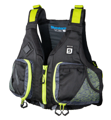 Bluestorm Motive Kayak Fishing Vest - Hi-Vis - S/M [BS-248-HVS-S/M]