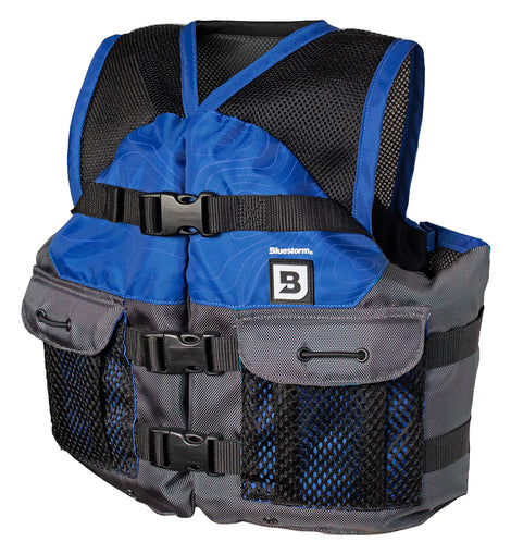 Bluestorm Sportsman Youth Mesh Fishing Life Jacket - Deep Blue [BS-105-NAV-Y]