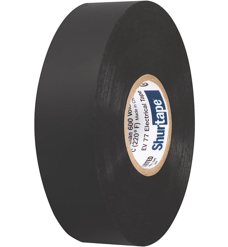 Shurtape EV 077B Professional Grade Black Electrical Tape f/Insulating  Splicing - 3/4