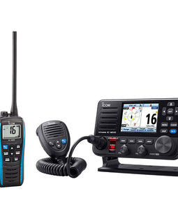 Icom M510 EVO 51 VHF w/AIS  NMEA 2000  FREE M25 Floating Handheld VHF Marine Radio - 5W - Blue [M510 PLUS EVO 51+M25-51]