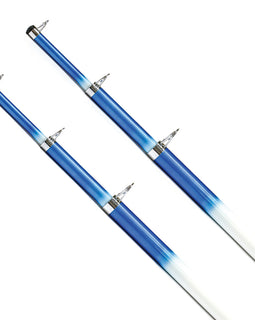 Tigress 15 Telescoping Fiberglass Outrigger Poles - 1-1/8" O.D. - White/Blue - Pair [88200]