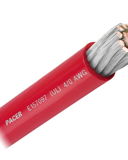 Pacer Red 4/0 AWG Battery Cable - Sold By The Foot [WUL4/0RD-FT]