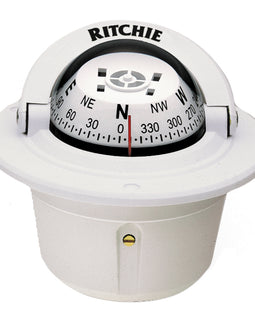 Ritchie F-50W Explorer Compass - Flush Mount - White [F-50W]