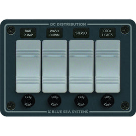 Blue Sea 8262 Waterproof Panel 4 Position - Slate Grey [8262]