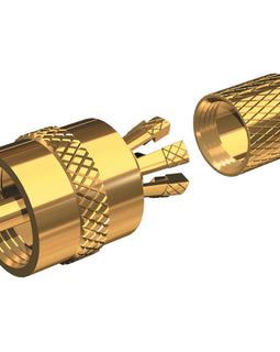 Shakespeare PL-259-CP-G - Solderless PL-259 Connector for RG-8X or RG-58/AU Coax - Gold Plated [PL-259-CP-G]