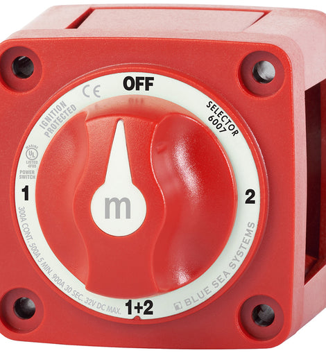 Blue Sea 6007 m-Series (Mini) Battery Switch Selector Four Position Red [6007]