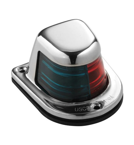 Attwood 1-Mile Deck Mount, Bi-Color Red/Green Combo Sidelight - 12V - Stainless Steel Housing [66318-7]