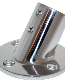 Whitecap 1" O.D. 60 Degree Round Base SS Rail Fitting [6140C]