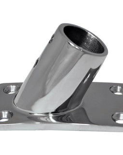 Whitecap 1" O.D. 60 Degree Rectangle Base SS Rail Fitting [6142C]