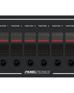 Paneltronics Waterproof Panel - DC 6-Position Illuminated Rocker Switch & Circuit Breaker [9960023B]