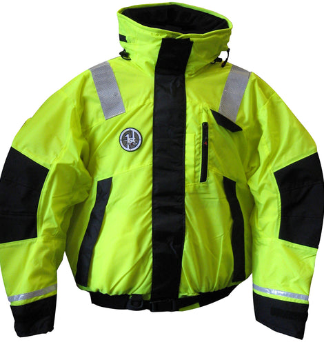 First Watch AB-1100 Flotation Bomber Jacket - Hi-Vis Yellow/Black - XXL [AB-1100-HV-XXL]