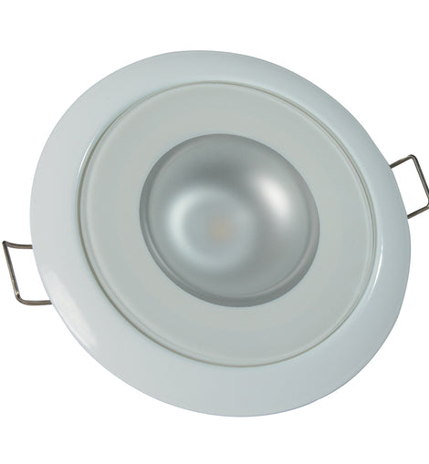 Lumitec Mirage - Flush Mount Down Light - Glass Finish/White Bezel - 4-Color White/Red/Blue/Purple Non-Dimming [113120]