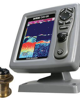 SI-TEX CVS-126 Dual Frequency Color Echo Sounder w/B60 20 Transducer B-60-20-CX [CVS-1266020]