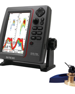 SI-TEX SVS-760 Dual Frequency Sounder 600W Kit w/Bronze Thru-Hull Speed & Temp Transducer [SVS-760TH2]