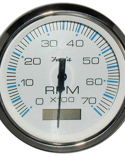 Faria Chesapeake White SS 4" Tachometer w/Hourmeter - 7000 RPM (Gas) (Outboard) [33840]