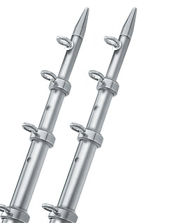 TACO 15' Silver/Silver Outrigger Poles - 1-1/8" Diameter [OT-0442VEL15]