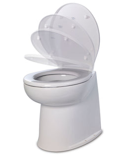 Jabsco 17" Deluxe Flush Fresh Water Electric Toilet w/Soft Close Lid - 12V [58040-3012]