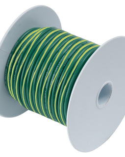 Ancor Green w/Yellow Stripe 10 AWG Tinned Copper Wire - 25' [109302]