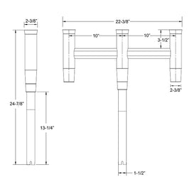 TACO Deluxe Trident Rod Holder Cluster Straight [F31-0780BXY-1]