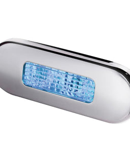 Hella Marine Surface Mount Oblong LED Courtesy Lamp - Blue LED - Stainless Steel Bezel [980869601]