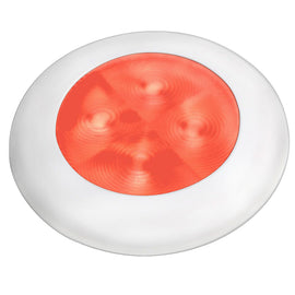 Hella Marine Slim Line LED 'Enhanced Brightness' Round Courtesy Lamp - Red LED - White Plastic Bezel - 12V [980507241]