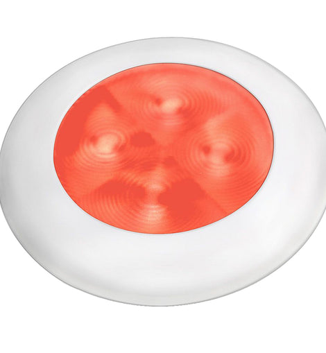 Hella Marine Slim Line LED 'Enhanced Brightness' Round Courtesy Lamp - Red LED - White Plastic Bezel - 12V [980507241]