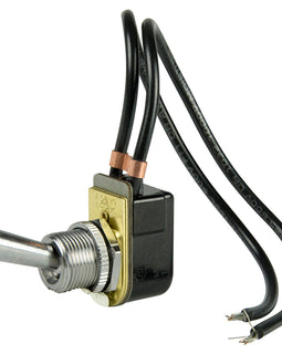 BEP SPST Chrome Plated Toggle Switch Wire Leads - ON/OFF [1002023]