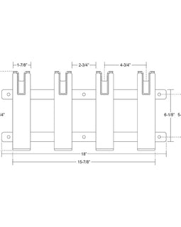 TACO Aluminum/Poly 4-Rod Rack Holder [F31-3104BXZ-1]