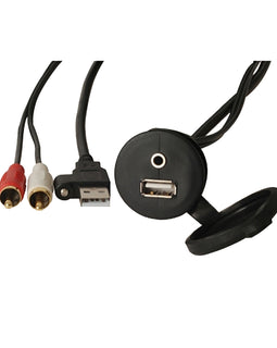 Fusion MS-CBUUSB3.5 Panel Mount USB  3.5mm Headphone Jack [010-12381-00]