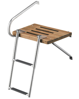 Whitecap Teak Swim Platform w/2-Step Telescoping Ladder f/Boats w/Outboard Motors [68900]