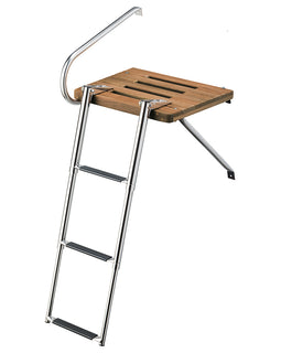 Whitecap Teak Swim Platform w/3-Step Telescoping Ladder f/Boats w/Outboard Motors [68902]