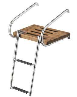 Whitecap Teak Swim Platform w/2-Step Telescoping Ladder f/Boats w/Inboard/Outboard Motors [68904]