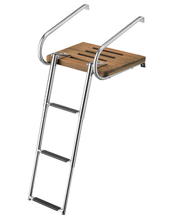 Whitecap Teak Swim Platform w/3-Step Telescoping Ladder f/Boats w/Inboard/Outboard Motors [68906]