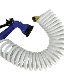 Whitecap 50 White Coiled Hose w/Adjustable Nozzle [P-0442]