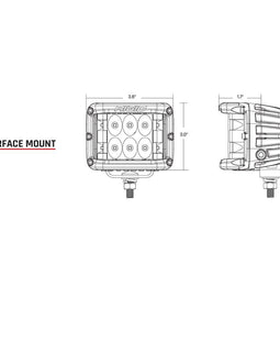 RIGID Industries D-SS Series PRO Spot Surface Mount - Pair - Black [262213]