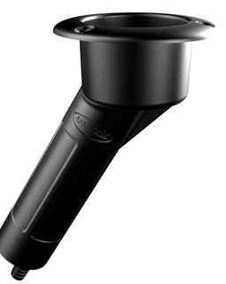 Mate Series Plastic 30 Rod  Cup Holder - Drain - Round Top - Black [P1030DB]