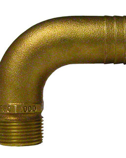 GROCO 1" NPT x 1-1/8" ID Bronze Full Flow 90 Elbow Pipe to Hose Fitting [FFC-1125]