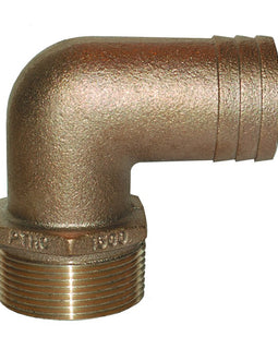 GROCO 1-1/2" NPT x 1-1/2" ID Bronze 90 Degree Pipe to Hose Fitting Standard Flow Elbow [PTHC-1500]