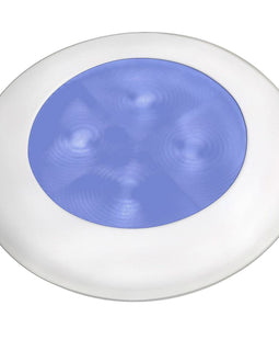 Hella Marine Blue LED Round Courtesy Lamp - White Bezel - 24V [980503241]