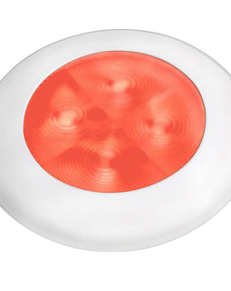 Hella Marine Red LED Round Courtesy Lamp - White Bezel - 24V [980508241]