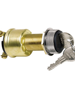 Cole Hersee 3 Position Brass Ignition Switch w/Rubber Boot [M-550-14-BP]