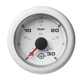 Veratron 52MM (2-1/16") OceanLink Transmission Oil Pressure Gauge - 30 Bar/440 PSI - White Dial  Bezel [A2C1066050001]