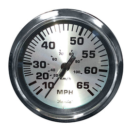 Faria Spun Silver 4" Speedometer - 65 MPH (Pitot) [36010]